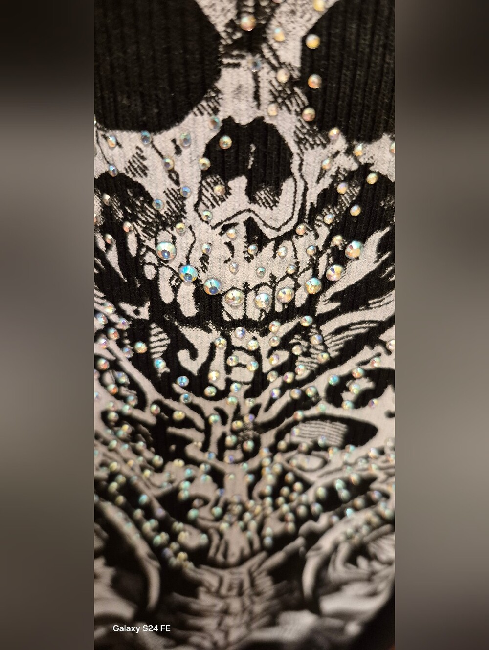 Black Sleeveless Maxi Dress with Silver Skull & Wing Graphic - Picture 4 of 6